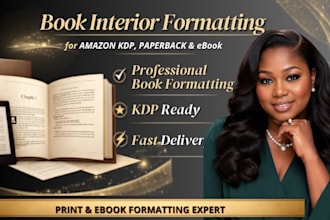 do KDP book typesetting, interior layout design, ebook print book formatter
