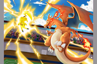 create custom pokémon anime art,  fanart and character illustrations