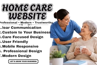 home care website elderly care medical website landing page
