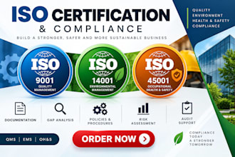 provide iso 9001 14001 45001 certification audit and documentation