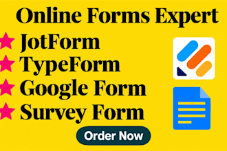 create jotform, google form, typeform and surveys for you