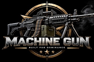 design a professional  tactical, military, or combat machine gun logo