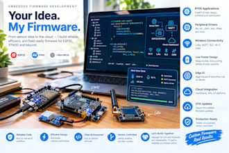develop embedded firmware for esp32 or stm32 with freertos and iot connectivity