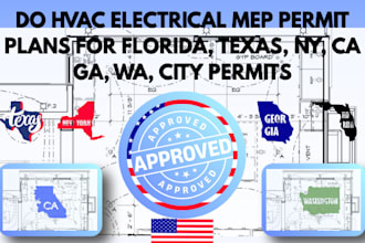do hvac electrical mep permit plans for florida, texas, ny, ca, ga, wa, permits