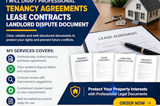 draft professional tenancy agreements lease contracts, landlord dispute document