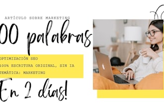 write SEO optimized content about marketing in spanish