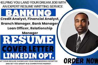 write credit analysts, financial analysts, branch managers, banking resume