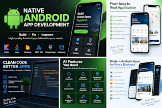 develop a native android app using kotlin or java