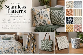 create home decor patterns of cushions, curtains and bedding