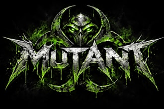 design a professional monster, creature, or character  mutant logo