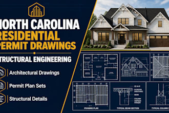 provide north carolina residential permit drawings and structural engineering