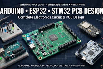 design arduino esp32 stm32 pcb and complete electronics circuit