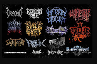 design a gothic metal rock band logo for your music brand