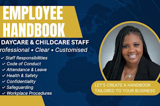 create a professional employee handbook for daycare and childcare staff