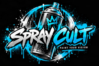 design a professional , graffiti, painting, or street art spray can logo