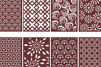 design laser cutting dxf files, seamless, vector design and laser engraving file