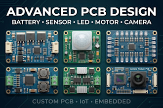 design battery charger, pir sensor, ir led, motor driver and camera pcb