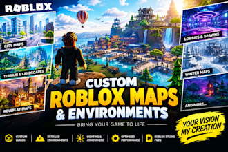 build a custom roblox map, game environment and world