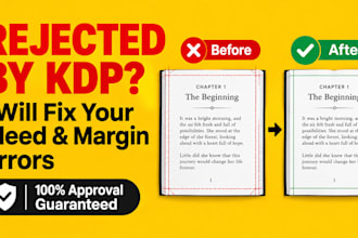 fix amazon KDP upload errors, bleed issues, and format your book