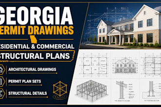 provide georgia residential and commercial permit drawings and structural plans