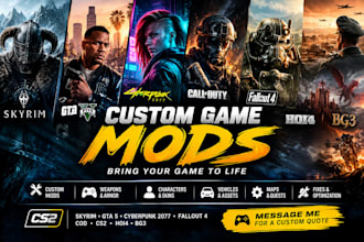 create custom mod skyrim gta 5 cyberpunk 2077 hoi4 fallout4 cod cs2 b07 hoi4 bg3
