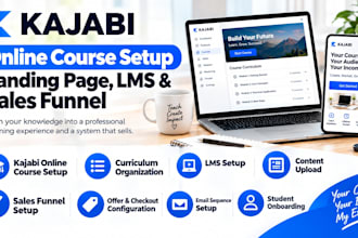 do kajabi online course, landing page, lms setup, kajabi sales funnel