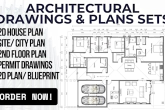 do architectural 2d floor plans drawings house city plans set permit autocad mep