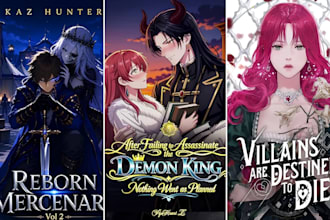 draw a light novel cover art, anime book cover, manga, webnovel and manhwa cover