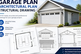 draw floor plan, garage plan, structural drawing