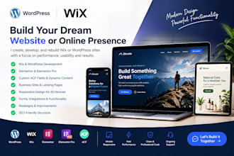 create and develop wix, wordpress website with elementor, acf or elementor pro