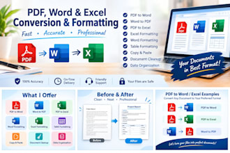 convert and format PDF, word and excel documents