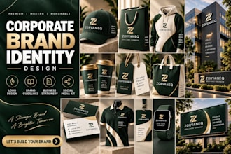 design corporate brand identity logo branding kit and brand style guide
