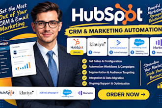setup hubspot klaviyo activecampaign salesforce and marketo automation