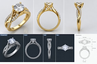 do 3d cad, jewelry, pendant, earring, and ring design