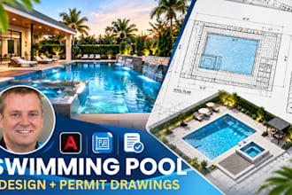 design swimming pool plans, pool permit and construction drawings