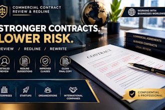 review and redline commercial contracts and complex business agreements