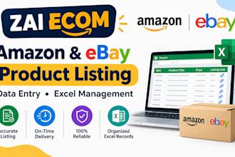 do amazon and ebay product listing and data entry
