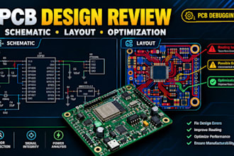 review and analyse your pcb schematic and pcb layout for errors and optimization