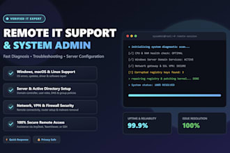 provide remote IT support, troubleshooting, and system administration