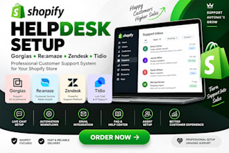 setup shopify helpdesk apps gorgias reamaze zendesk tidio