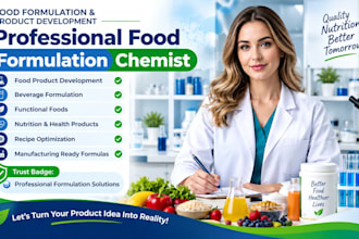 food formulation, vitamin and product development formulation chemist
