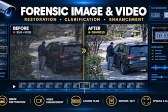 forensic image and video editing, restoration, enhancement