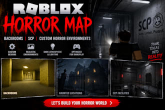 build roblox horror map, backrooms scp anomaly game environment