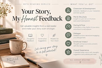 beta read your and give honest reader feedback