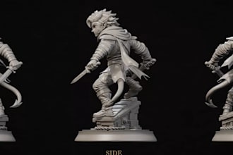 remesh 3d anime fantasy hero,tabletop miniature, resin printing, stl candlestand