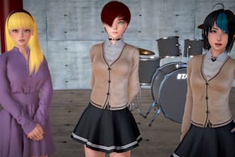 fix and port 3d nsfw character to koikatsu and sfm with rigging and physics