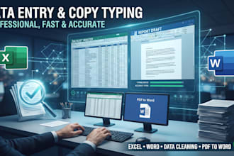 do professional data entry, copy typing