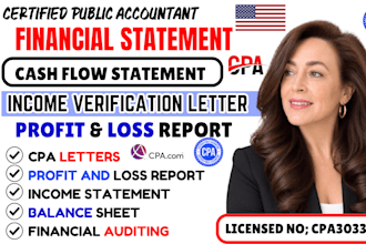 cpa income verification, financial statement profit and loss cashflow statement