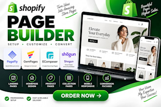setup shopify page builder apps pagefly gempages ecomposer shogun