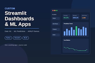 build a streamlit web app or dashboard in python